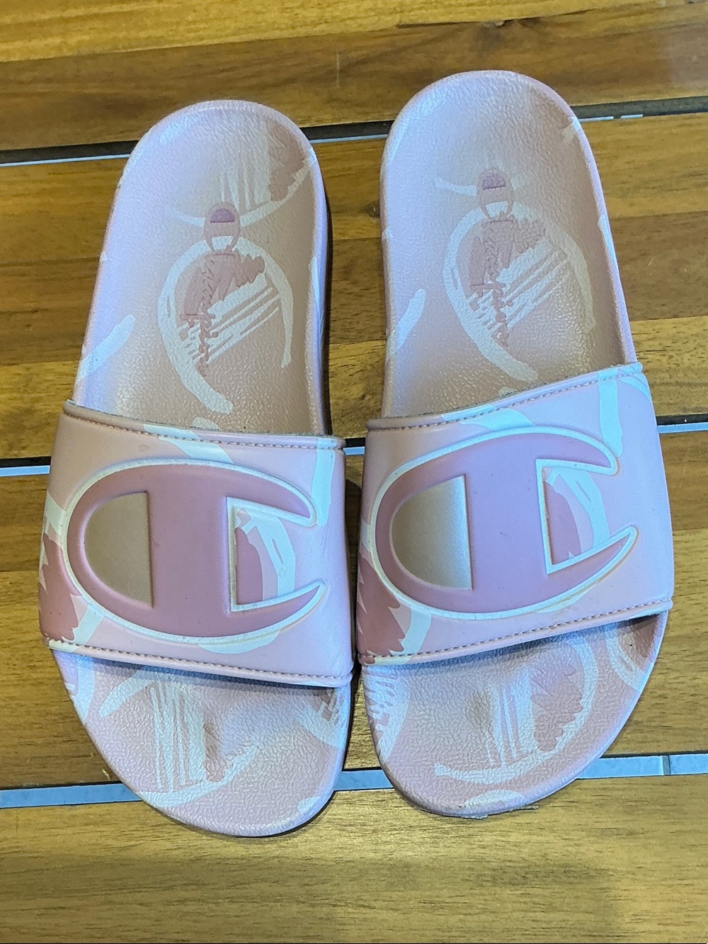 Champion Pink Graphic Slide Sandals - Women's Casual Slides